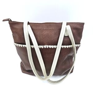Jack Rogers Brown Leather Shoulder Bag Purse with Tassel